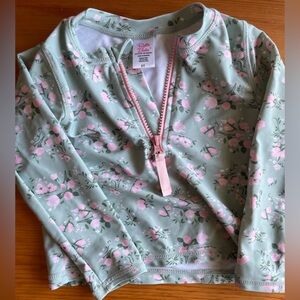 Ruffle butts long sleeve zipper rash guard